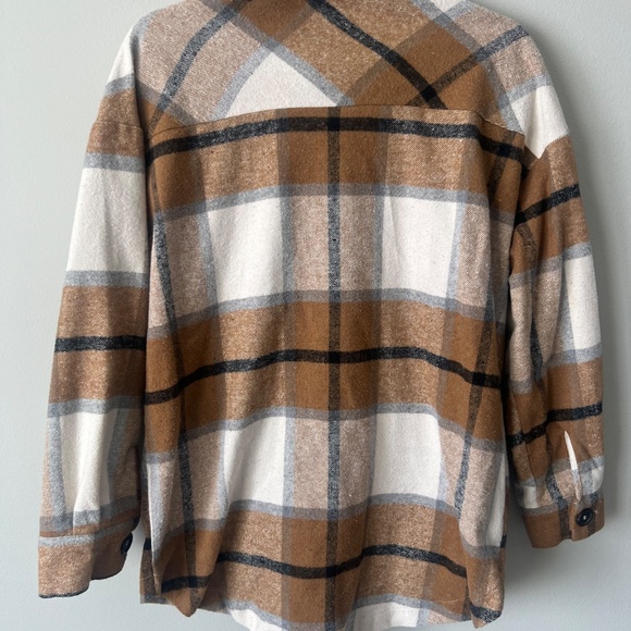 Womens Plaid Jacket, Zenana, Small, Tans & Browns - Picture 2 of 3